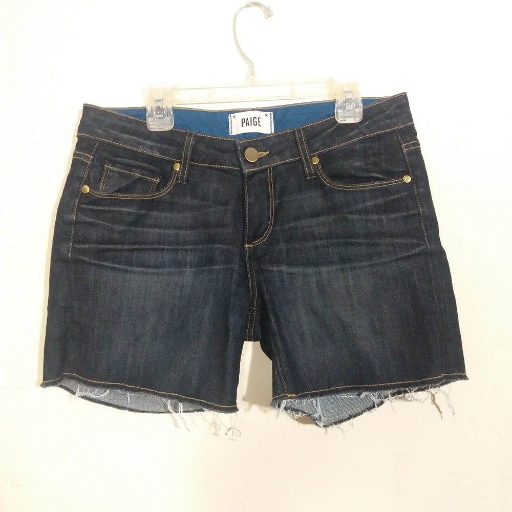 Paige Womens Jimmy Jimmy Denim Shorts Size 25 Blue